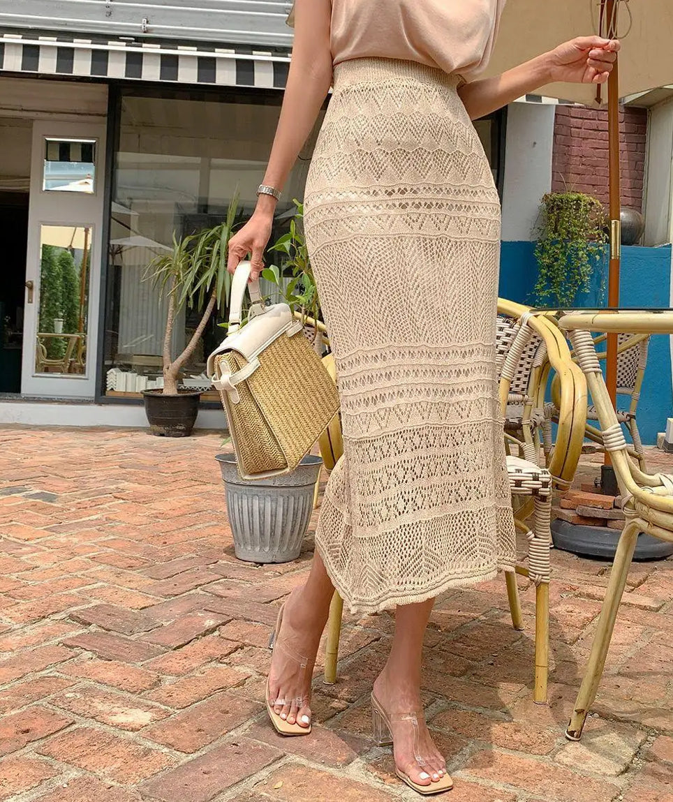 Women Skirt Summer Long Skirts Midi High Waist Girls Solid Vintage Skrits Sexy A Line Harajuku Skirt Y2k Kawaii Lace Pleated