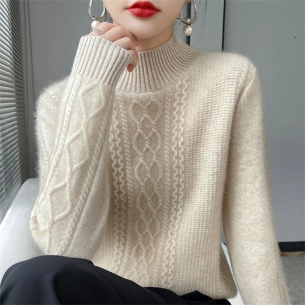 Women's Half High Collar Pullover Sweater