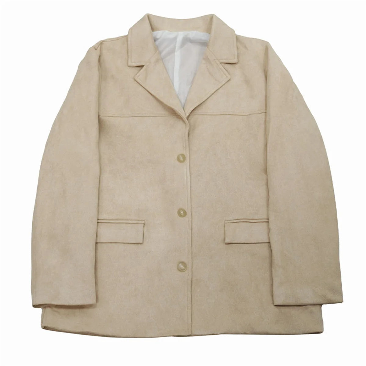 Women Fashion Vintage Leather Jacket 2025 Autumn Winter New In Solid Lapel Single Breasted Coat Street Loose Blazer Outfit Coats