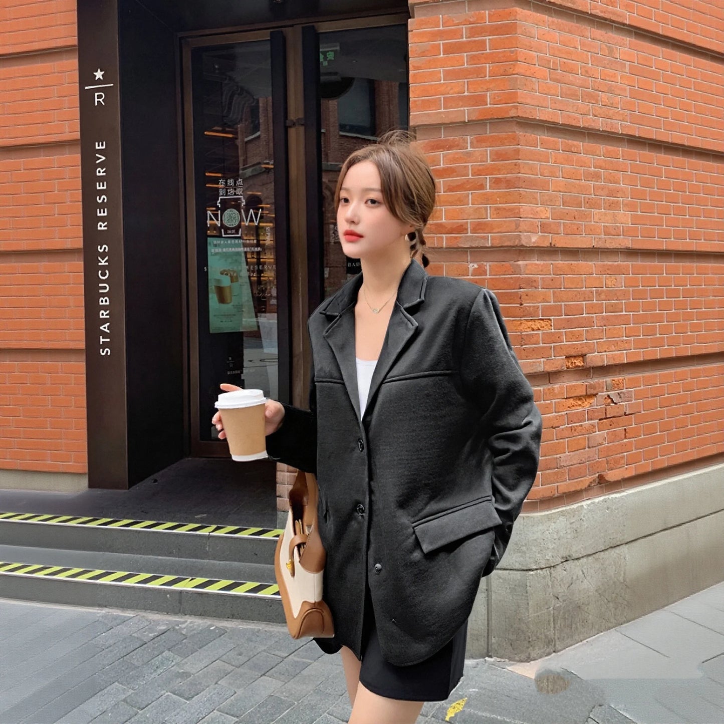 Women Fashion Vintage Leather Jacket 2025 Autumn Winter New In Solid Lapel Single Breasted Coat Street Loose Blazer Outfit Coats