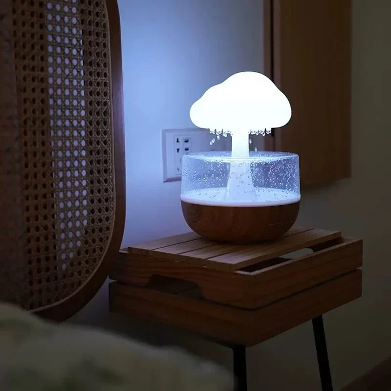 Cloud Humidifier Rain Colorful Mushroom Raindrop Sleep Aid Atmosphere Lamp Night Light Essential Oil Humidifier Room Desktop