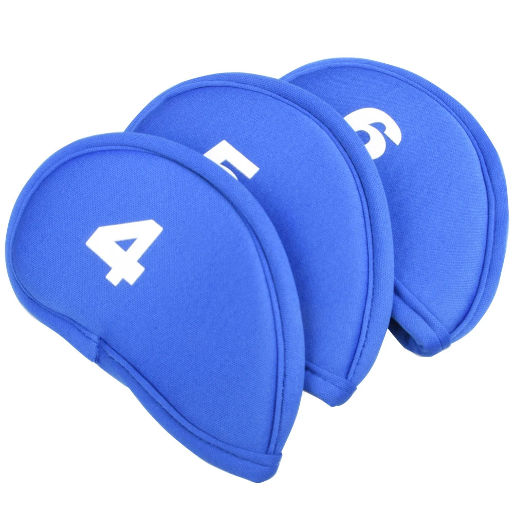 10pcs Golf Ironhead Club Covers - Durable Club protection Covers (black/red/blue) - Numbered Golf Accessories
