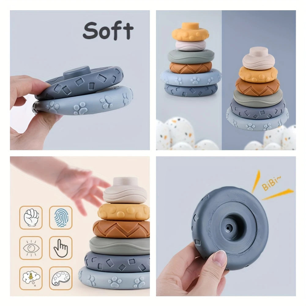 Baby Montessori Sensory Intellectual Development Set, Developing Fine Motor Skills, Koala Stacking Tower Learning Toys