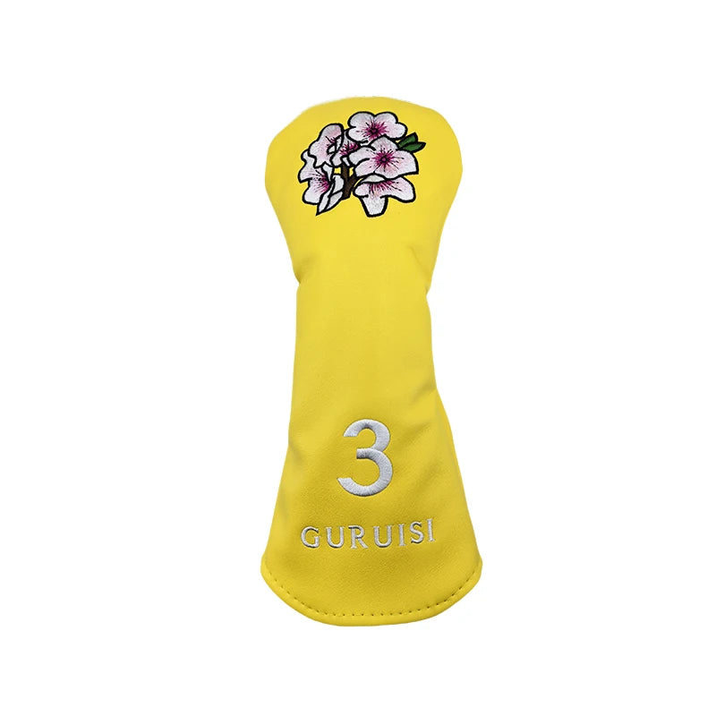 Flower embroidery Golf Club #1 #3 #5 Wood Head covers Driver Fairway Woods Cover Putter Headcover