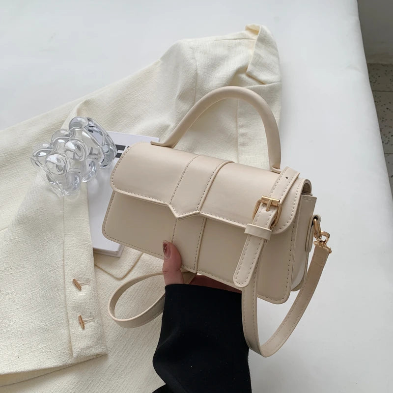 Pu Leather Shoulder Bag for Women Handbag - Fashion Crossbody Bags Vintage Underarm Bag Square Satchel (Black)