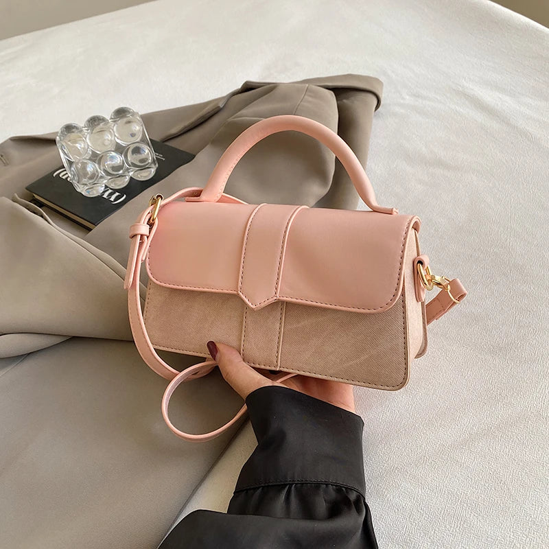 Pu Leather Shoulder Bag for Women Handbag - Fashion Crossbody Bags Vintage Underarm Bag Square Satchel (Black)