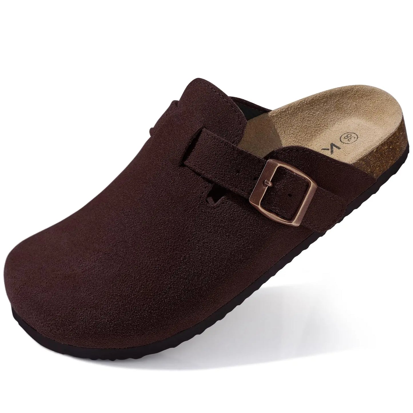 Asgard Women Men Suede Leather Clogs Slippers Fashion Unisex Cork Footbed Sandals Outdoor Antiskid Mules Shoes with Arch Support