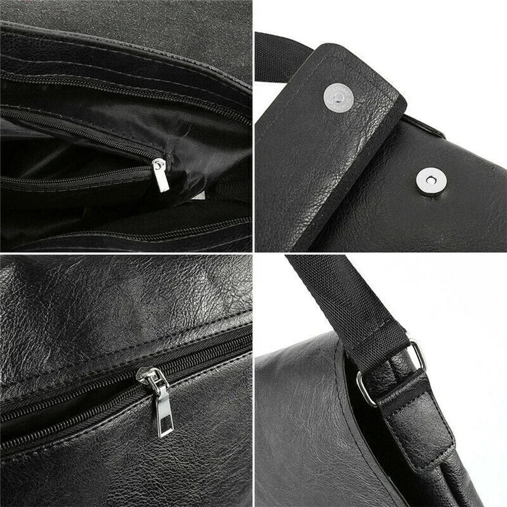 Men Shoulder Bag For IPAD Leather Business Handbag Men Messenger Bag Large Side Sling Bag Fashion Man Crossbody Bag 