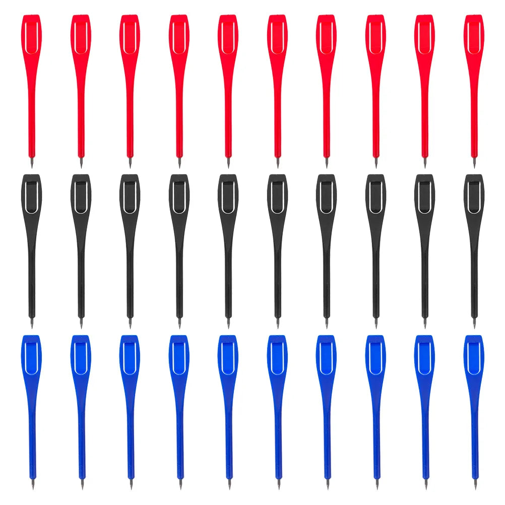 30 Pcs Multi Functional Golf Practice Supplies Portable Score Writing Sketching Non Sharpening Plastic Pencils For Aids Black