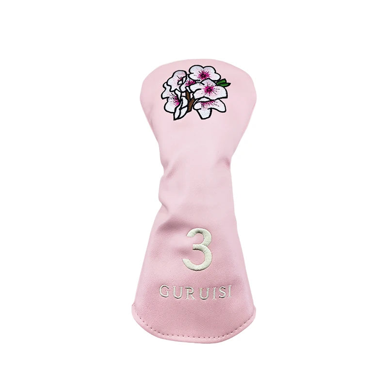 Flower embroidery Golf Club #1 #3 #5 Wood Head covers Driver Fairway Woods Cover Putter Headcover