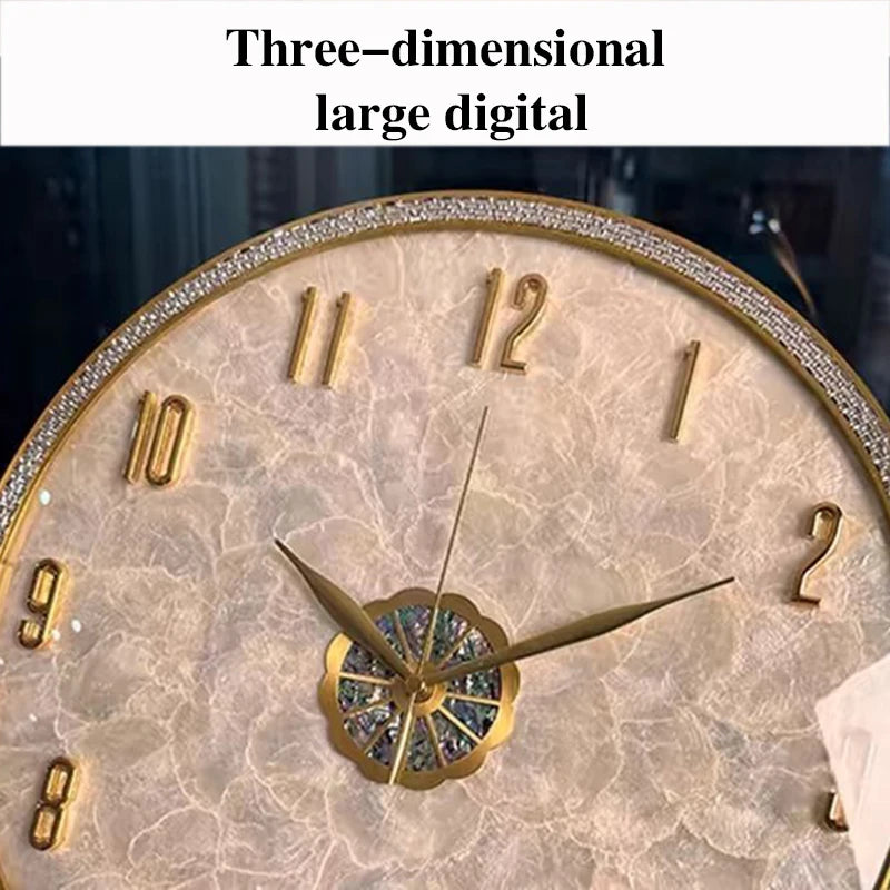 Modern Wall Clocks Luxury Shell Wall Clock Living Room Art Minimalist Clocks Silent Mechanic Watch Home Decoration Accessories