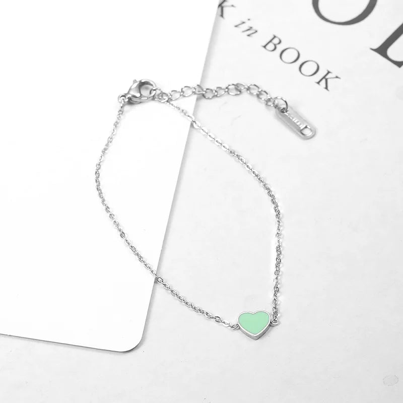 charm chain link heart bracelet charms femme female braclet braslet friendship bracelets for women stainless steel jewelry