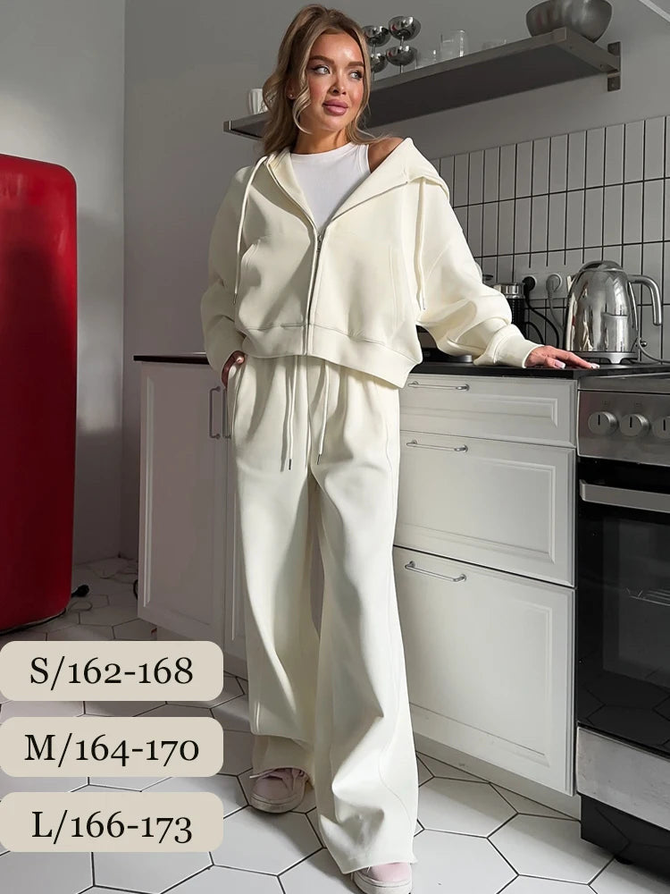 Autumn Women's Tracksuit with Zipper and Trousers Gary Casual Two Piece Set Women Casual Yellow  Pant Sports Suit with A Hood