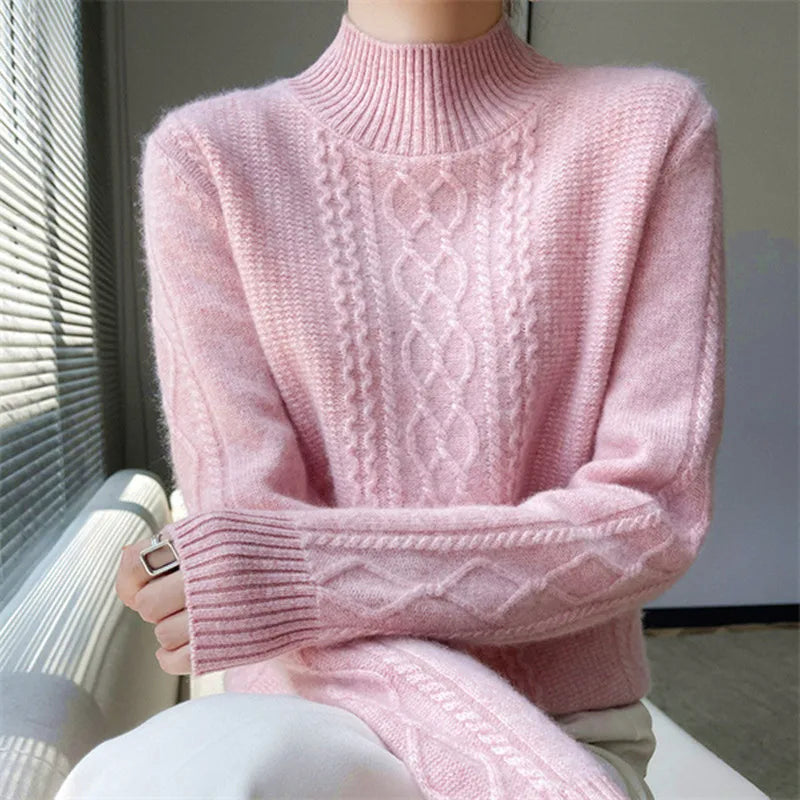 Women's Half High Collar Pullover Sweater