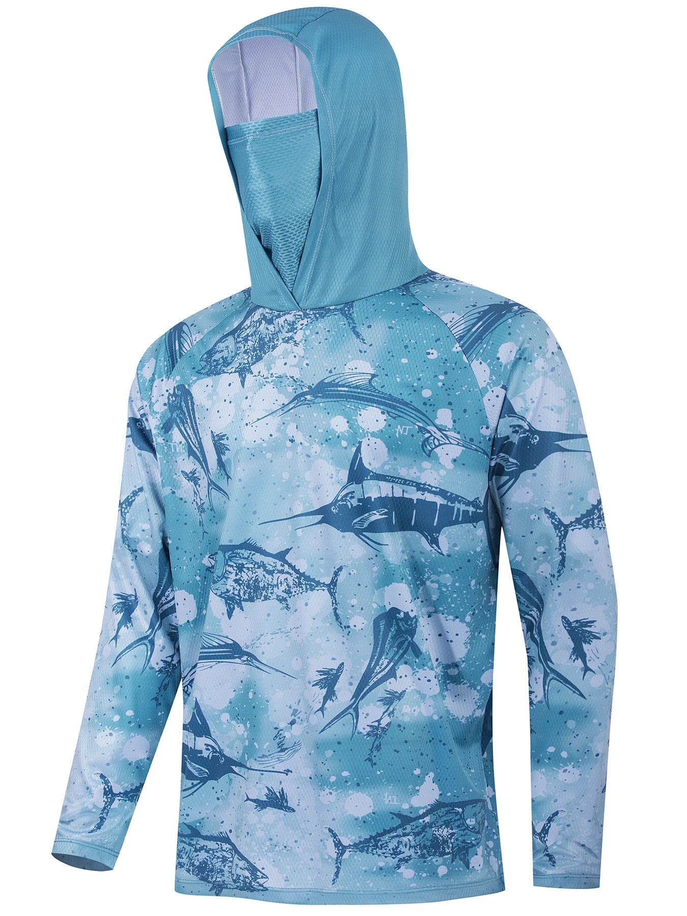 Fishing Shirt Hooded Men Clothes Outdoor Summer Mask Hoodie Sun Uv Protection Performance Jersey