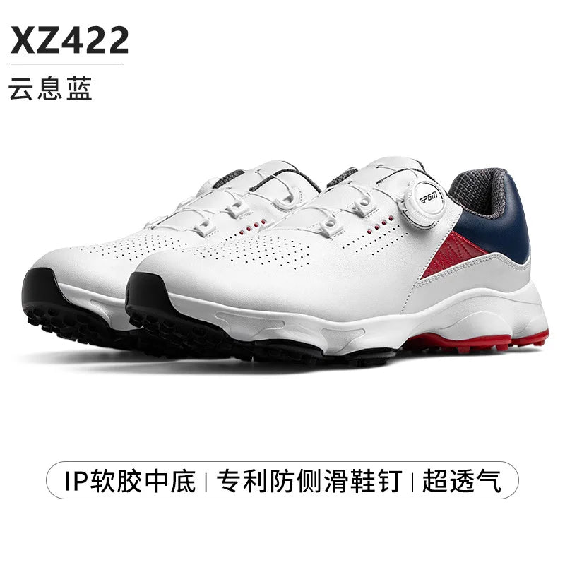 PGM Golf Shoes Men Summer Outdoors Sports Casual Sneakers Shock Absorbent Bottom Knob Lace Anti Slip Breathable