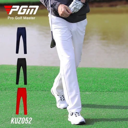 PGM Men Golf Pants Spring Autumn High Elastic Sports Wear-resistant Golf Tennis Trousers KUZ052 Slim Fit Soft Male Pants