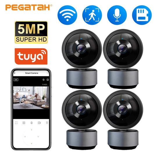 Smart Life 5MP IP WiFi Camera Surveillance Security Baby Monitor Automatic Human Tracking Cam Two Way Audio Indoor Video Camera