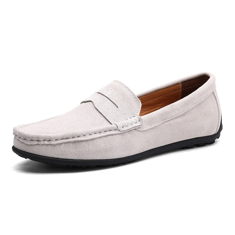 Men Casual Shoes Fashion Suede Leather Men Loafers High Quality Moccasins Slip On Men's Flats Lightweight Driving Shoes 38-47