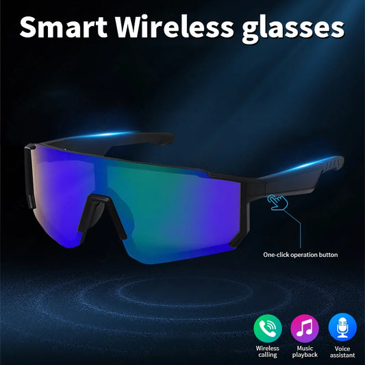 LIGE New Smart Cycling Glasses Men AI Voice Assistant Smart Sunglasses Outdoor Sport Bluetooth Call Music Smart Glasses Women