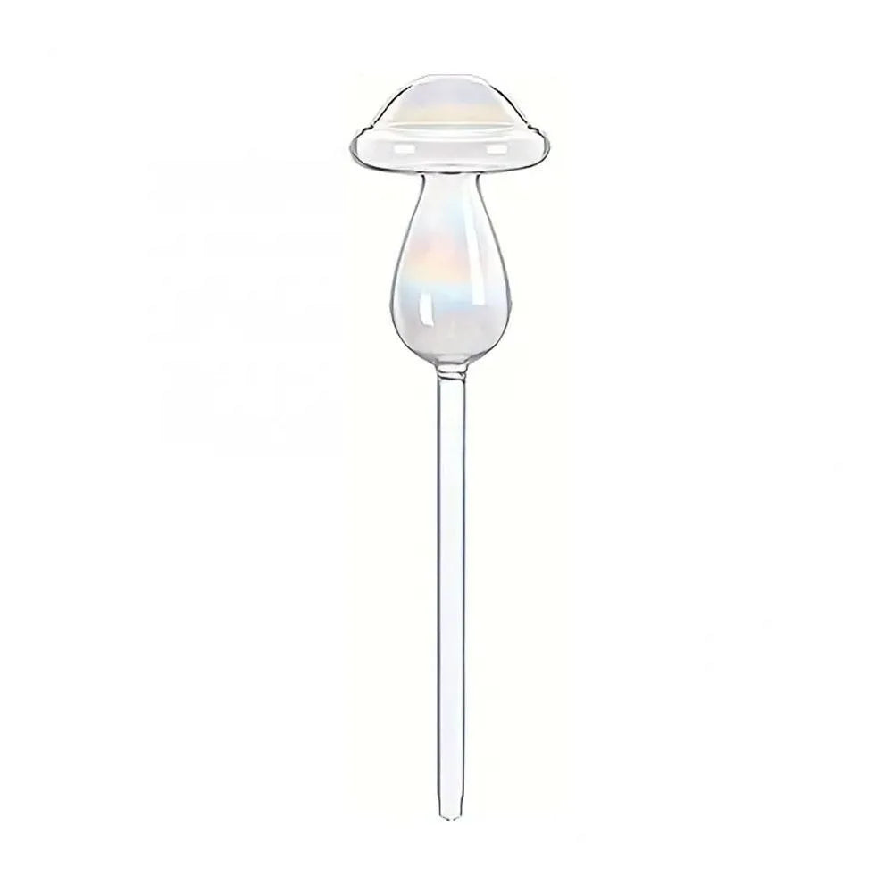 Mushroom Shape Plant Watering Glass Globes Glass Self Watering Mushroom Automatic Watering Device Rainbow