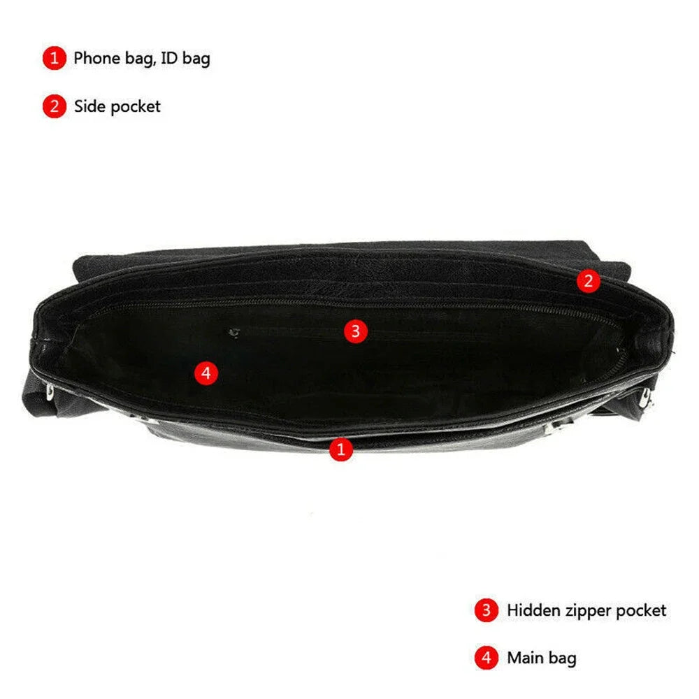 Men Shoulder Bag For IPAD Leather Business Handbag Men Messenger Bag Large Side Sling Bag Fashion Man Crossbody Bag ﻿