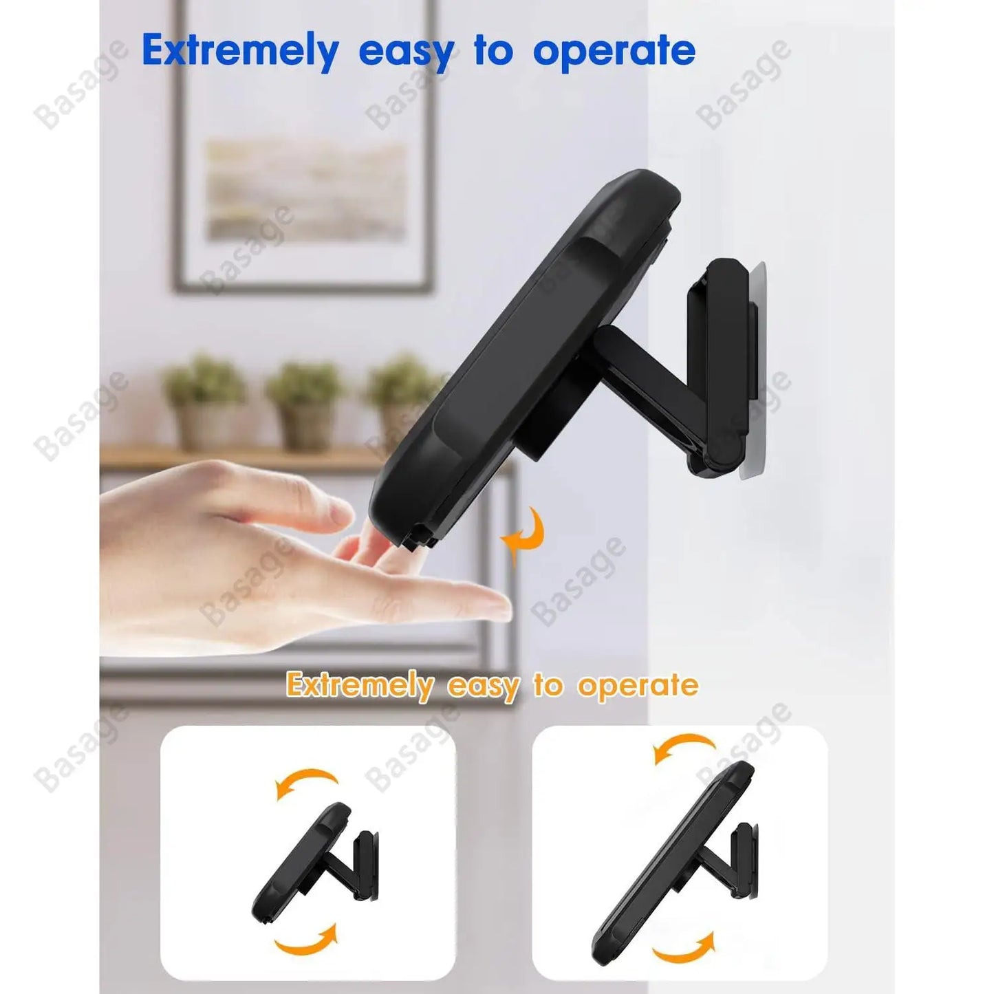 Shower Phone Holder Waterproof 480° Rotation, Adjustable Mirror/Wall Mount Phone Holder for Shower Bathroom Bathtub Kitchen