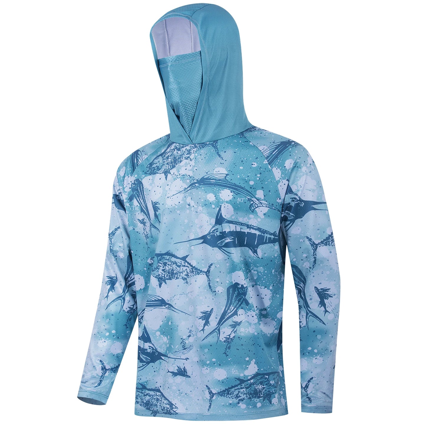Fishing Shirt Hooded Men Clothes Outdoor Summer Mask Hoodie Sun Uv Protection Performance Jersey