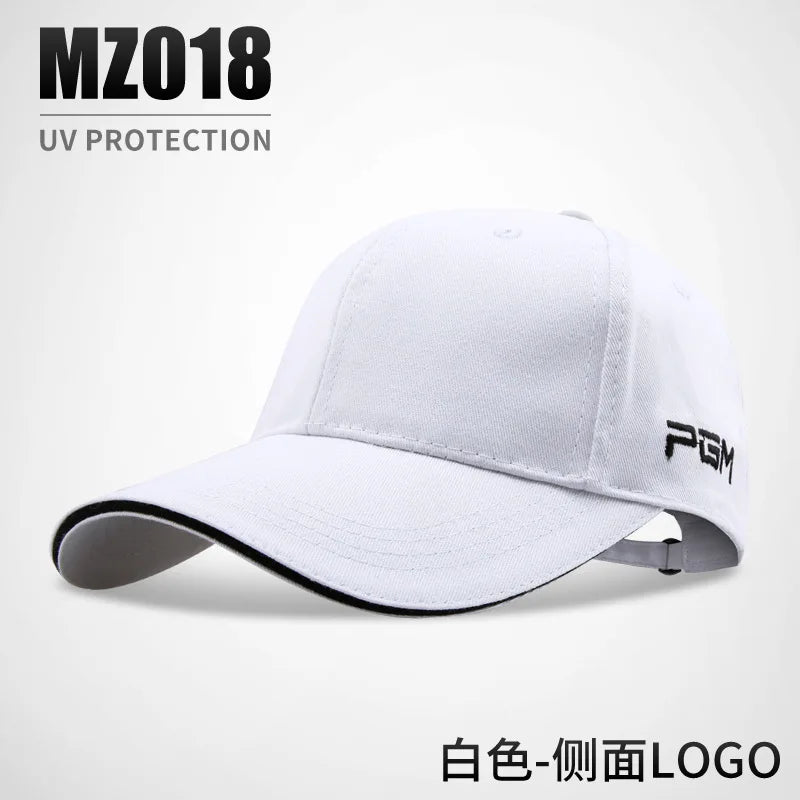 PGM Golf Caps Adjustable Hats Outdoor Sport Cycling Hiking Cap for Men Women Windproof Travel Cotton Cap Black White Hat MZ018