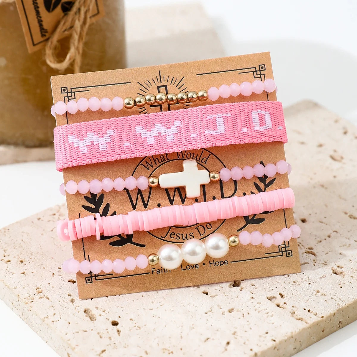 5pcs Handmade Weave Adjustable What Would Jesus Do WWJD Bracelets Letters Wrist Strap For Women And Men Beaded Bracelet Jewelry