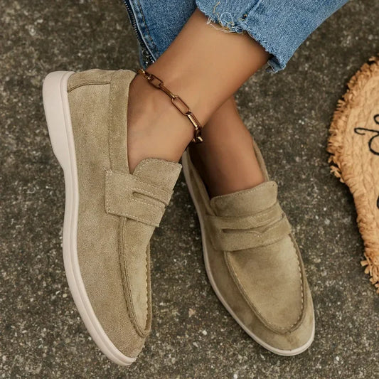 Women's Flat Shoes 2024 New Trend Spring Autumn Platform Suede Loafers Shoes Outdoor Casual Ladies Walking Shoes Zapatos Mujer