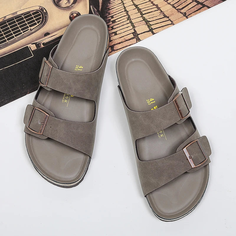 Summer Slippers Men Trendy Round Toe Comfortable Platform Walking Fashion Non-slip Wear-Resistant Outdoor Summer Main Pantuflas