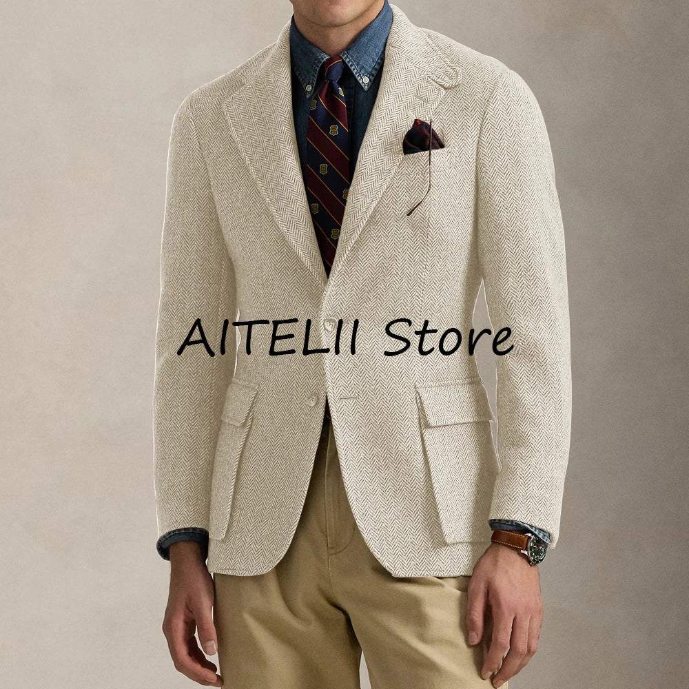 Versatile New Jackets Man Winter Men's Herringbone Jacket Male Winter Coat Lapel Casual Mens Coats Men's Autumn Clothes Mantel