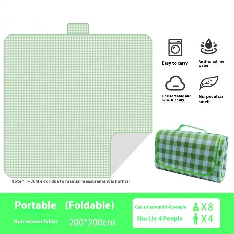 Waterproof Picnic Mat Beach Camping  Multi-Color Foldable Travel Mat Washable Outdoor Blanket Handle Hiking Park Accessories