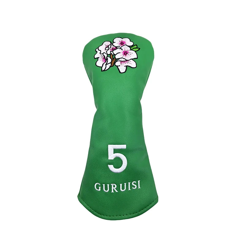Flower embroidery Golf Club #1 #3 #5 Wood Head covers Driver Fairway Woods Cover Putter Headcover