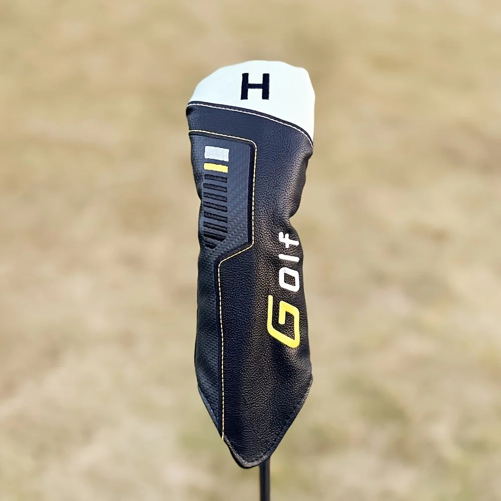 Golf Club Head Covers Set – PU Headcovers for Golf Woods with Weighted Embroidery – Durable Water-Resistant Club Protectors