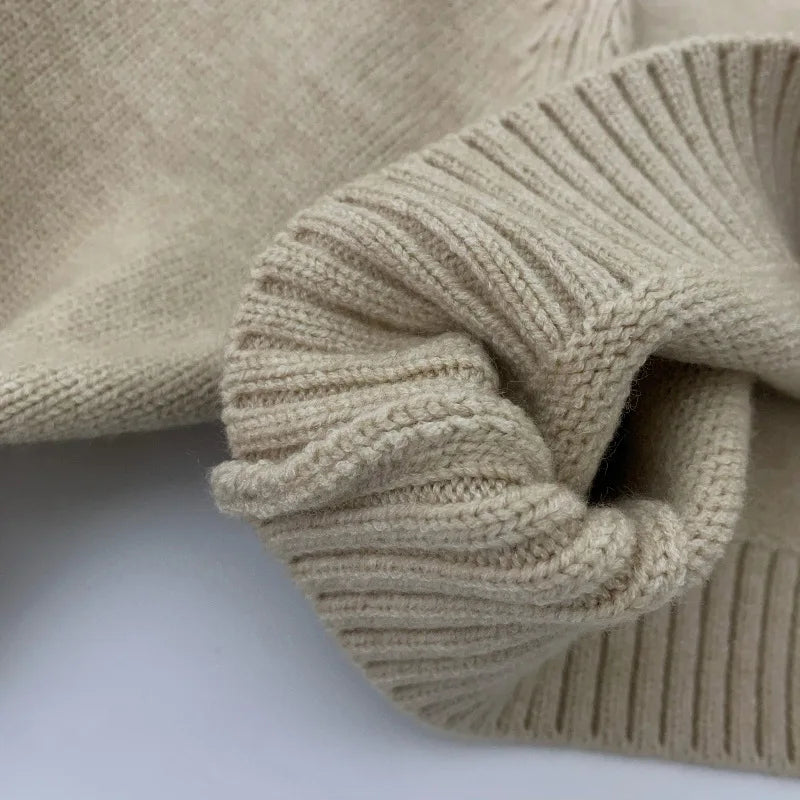 Kids Sweaters Boys Knit Pullover Solid Girls Turtleneck Sweater Knit Outwear