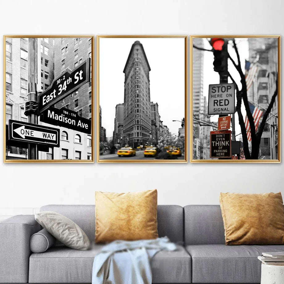 New York City Empire State Building Canvas Painting Black White Nordic Posters Prints Wall Art Picture Aesthetic Room Home Decor