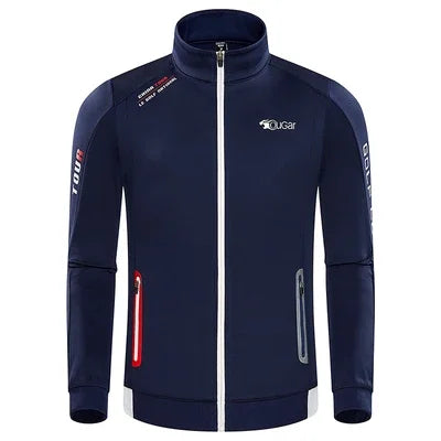 New Men Golf Jacket Winter Quality Thick Warm Velvet Jacket Windbreaker Male Windproof Casual Sports Coat Outdoor Golf Clothing