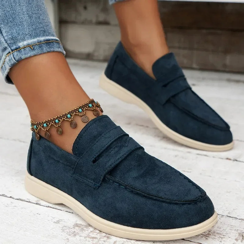 Women's Flat Shoes 2024 New Trend Spring Autumn Platform Suede Loafers Shoes Outdoor Casual Ladies Walking Shoes Zapatos Mujer
