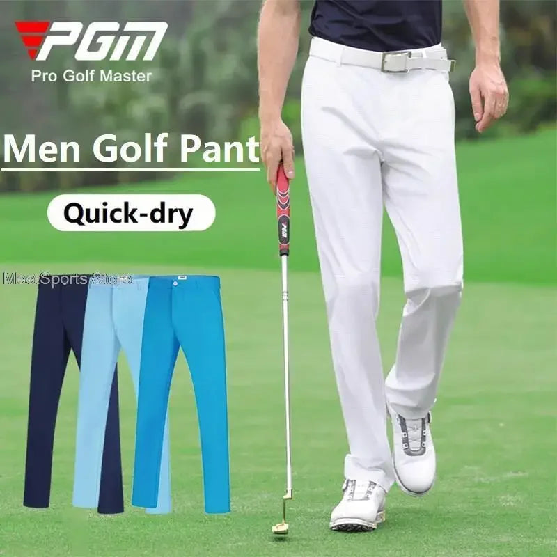 PGM XXXL Mid Waist Golf Pants Summer Breathable High Stretch Men Trousers Male Quick-Dry Sports Pants Straight Golf Apparel