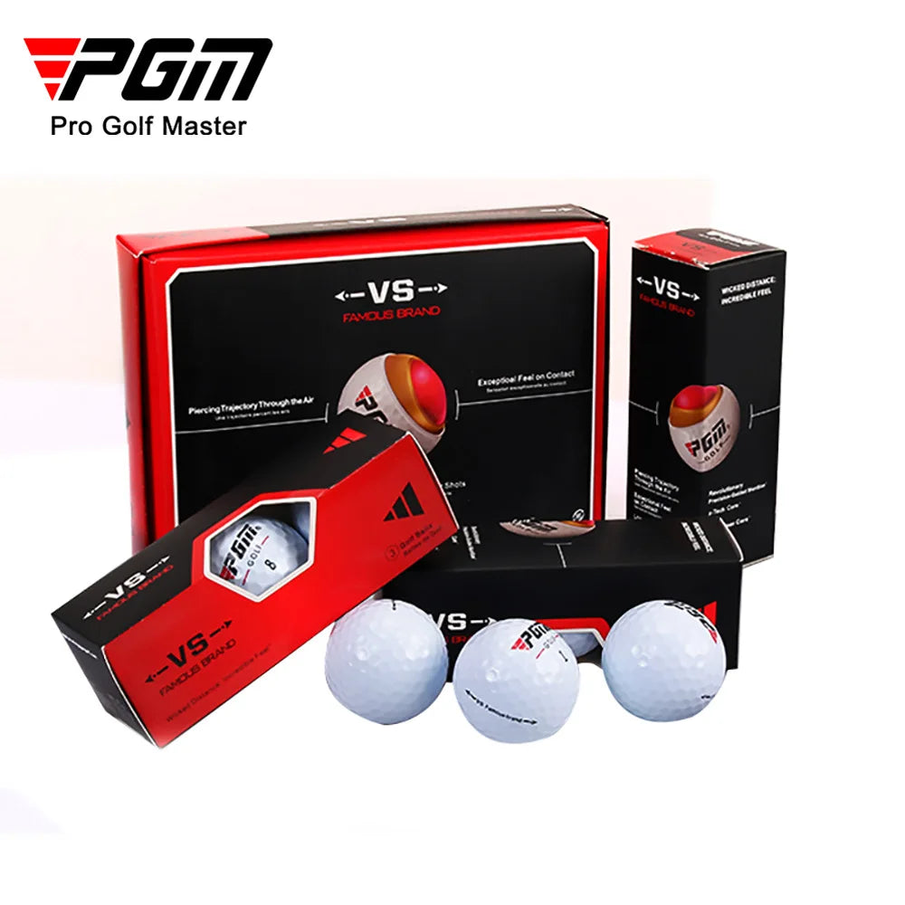 Golf Balls PGM Practice Hardness Outdoor Sport Driving Range Lightweight Synthetic Rubber Golf Three-Layer Competition Balls Set