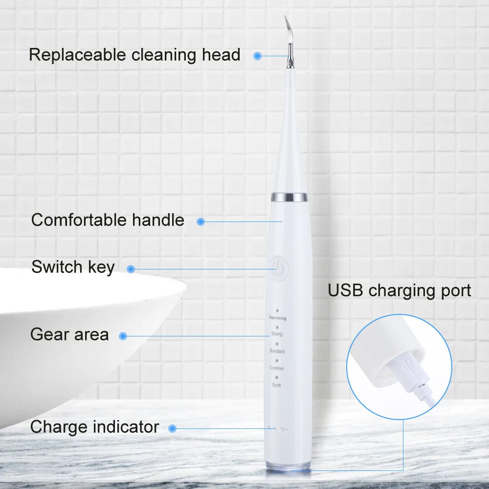 Electric Toothbrush Set with Six Functions for Total Oral Care Efficient Tartar Removal with Scaling Teeth Feature Christmas Gif