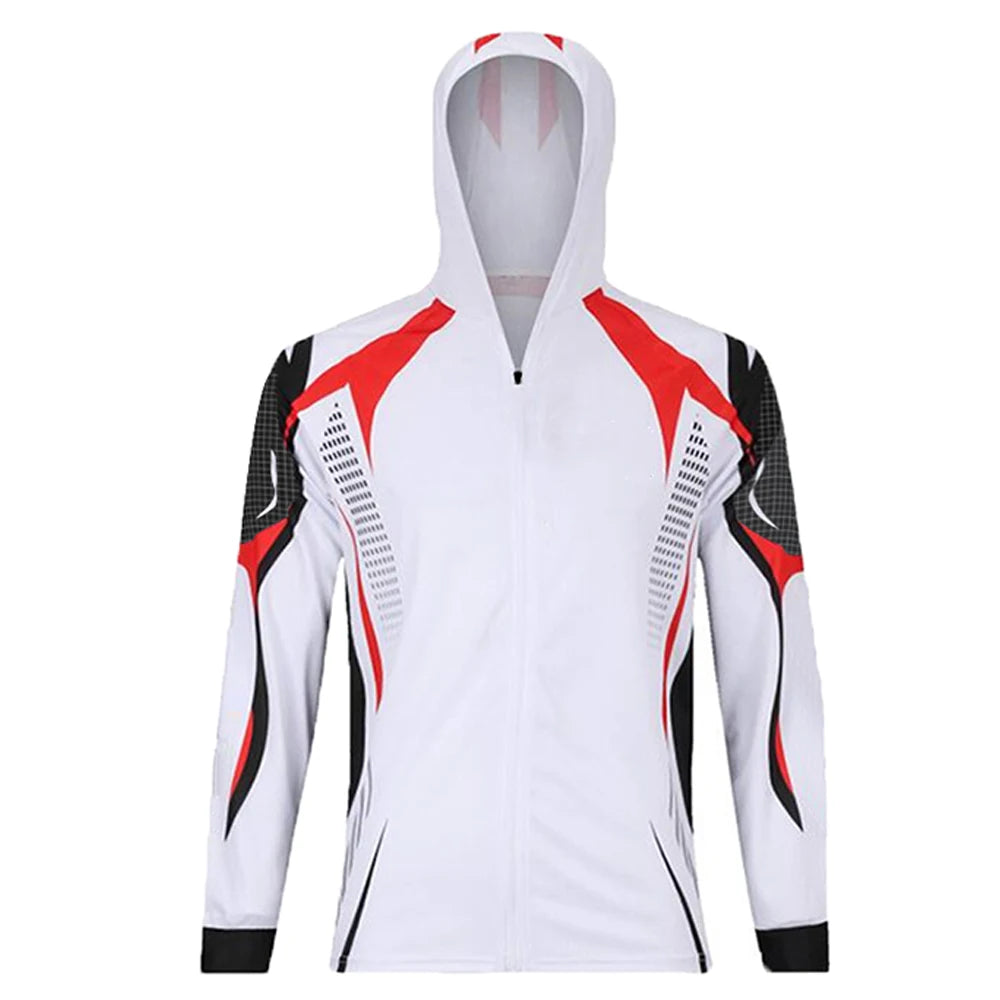 Fishing Hoodie Anti-UV Sunscreen Sun Protection Clothes Fishing Shirt Breathable Quick Dry Fishing Jersey Hooded Sportswear