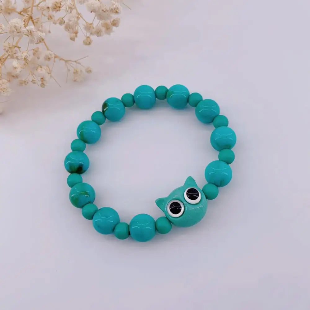 Matching Bracelets Couples Women Men Luminous Cute Cat Friendship Bracelete Black White Cat Head Bangles Glow In The Dark Gift