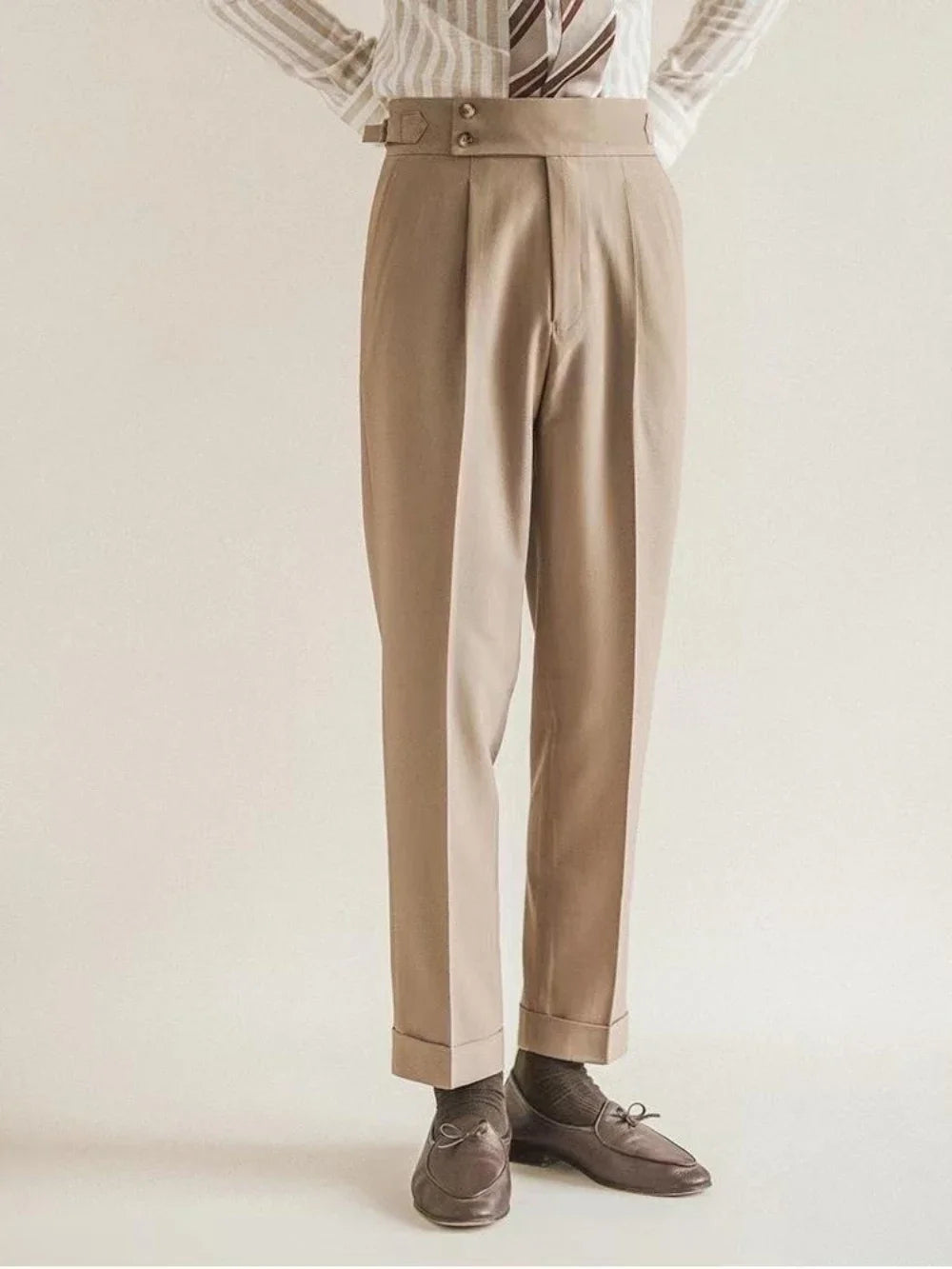 Suit Trousers for Men Pocket British Style Slim Fit Man Suits Pants Fashion Clothing Up Thin Casual Stylish Elegant Summer 2025