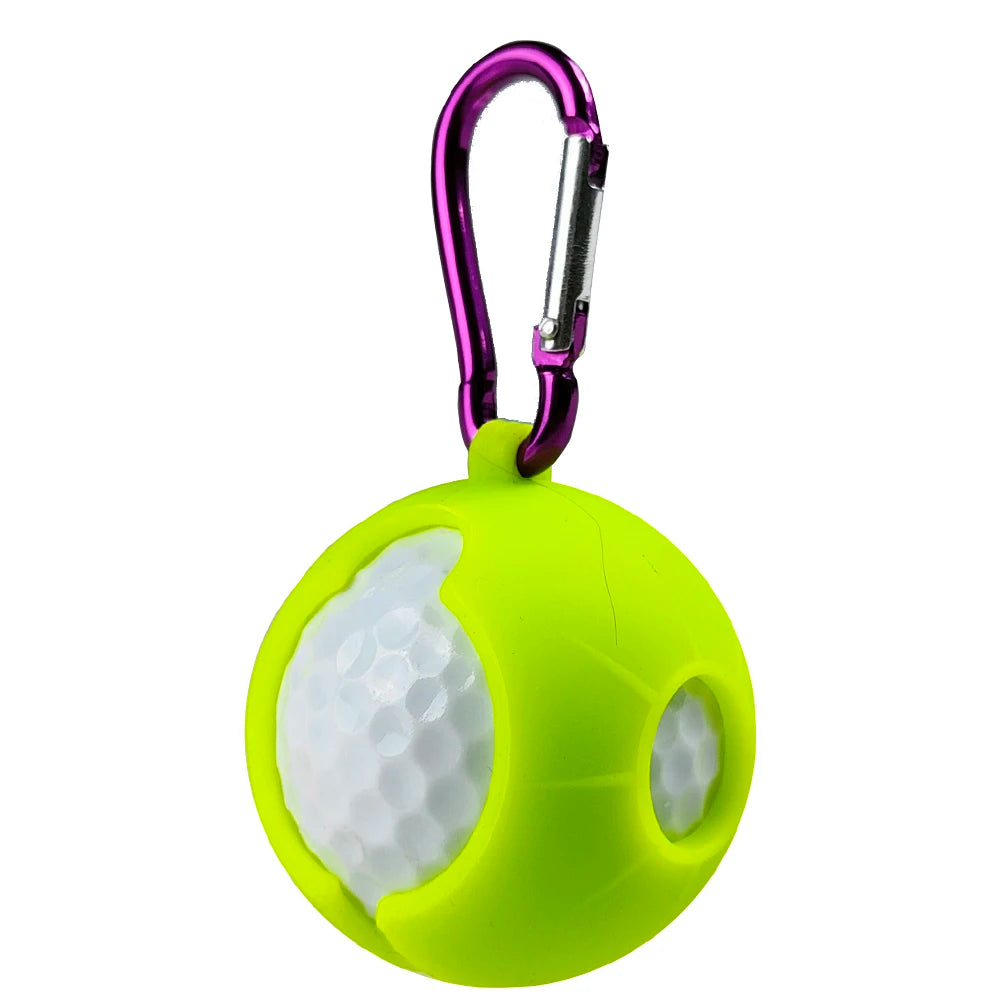 1Pcs Golf Ball Protective Cover Soft Silicone Waist Holder Double Fall Resistant Keyring Golfing Accessories For 2 Balls