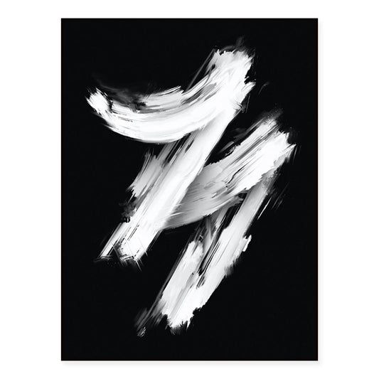 Modern abstract medieval brushstroke poster black and white canvas painting wall art print living room home decor