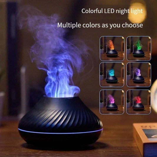 Flame Aromatherapy Machine Air Humidifier Essential Oil Diffuser Perfume Diffuser Water Replenisher USB Small Night Light Home