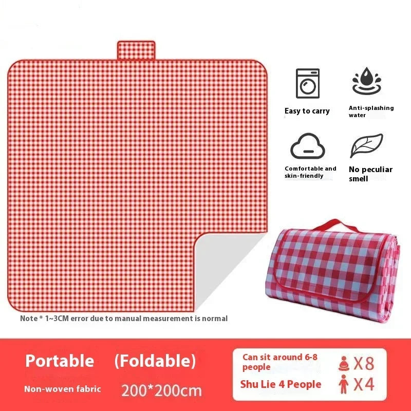Waterproof Picnic Mat Beach Camping  Multi-Color Foldable Travel Mat Washable Outdoor Blanket Handle Hiking Park Accessories